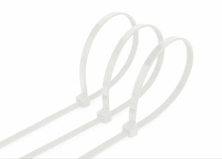 Хомуты нейлоновые для стяжки 3,6х250мм, белые 100 штук Милен 143528; 11615174